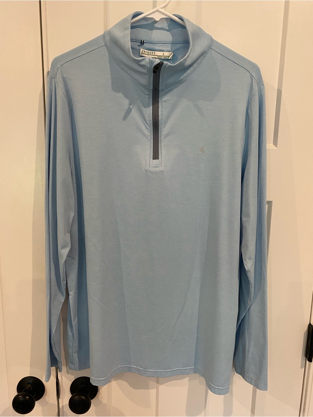 Criquet Men's Light Blue Quarter Zip Pullover